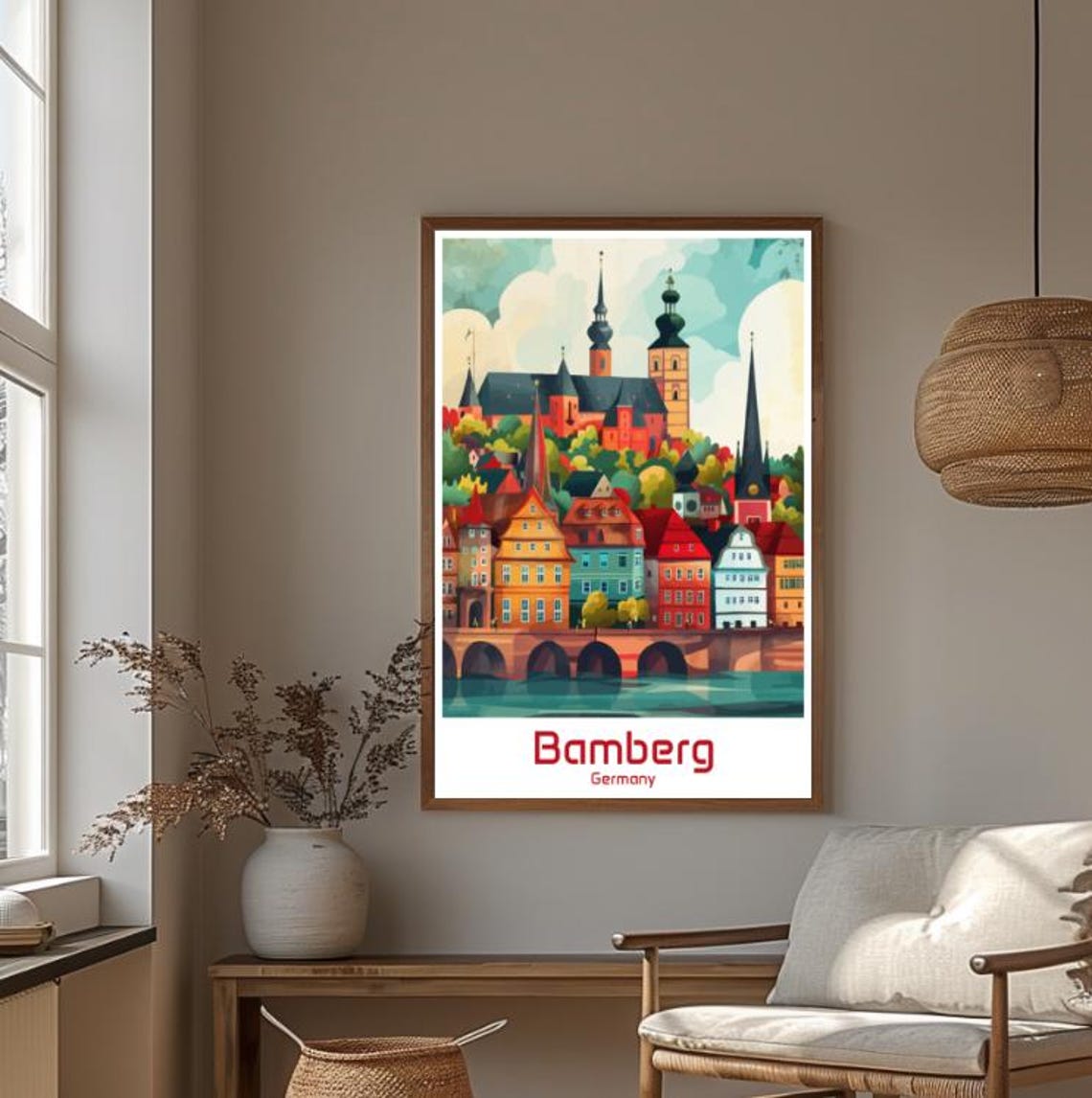 Bamberg Germany Old Town Bridge Colorful Architecture Poster - Image 4