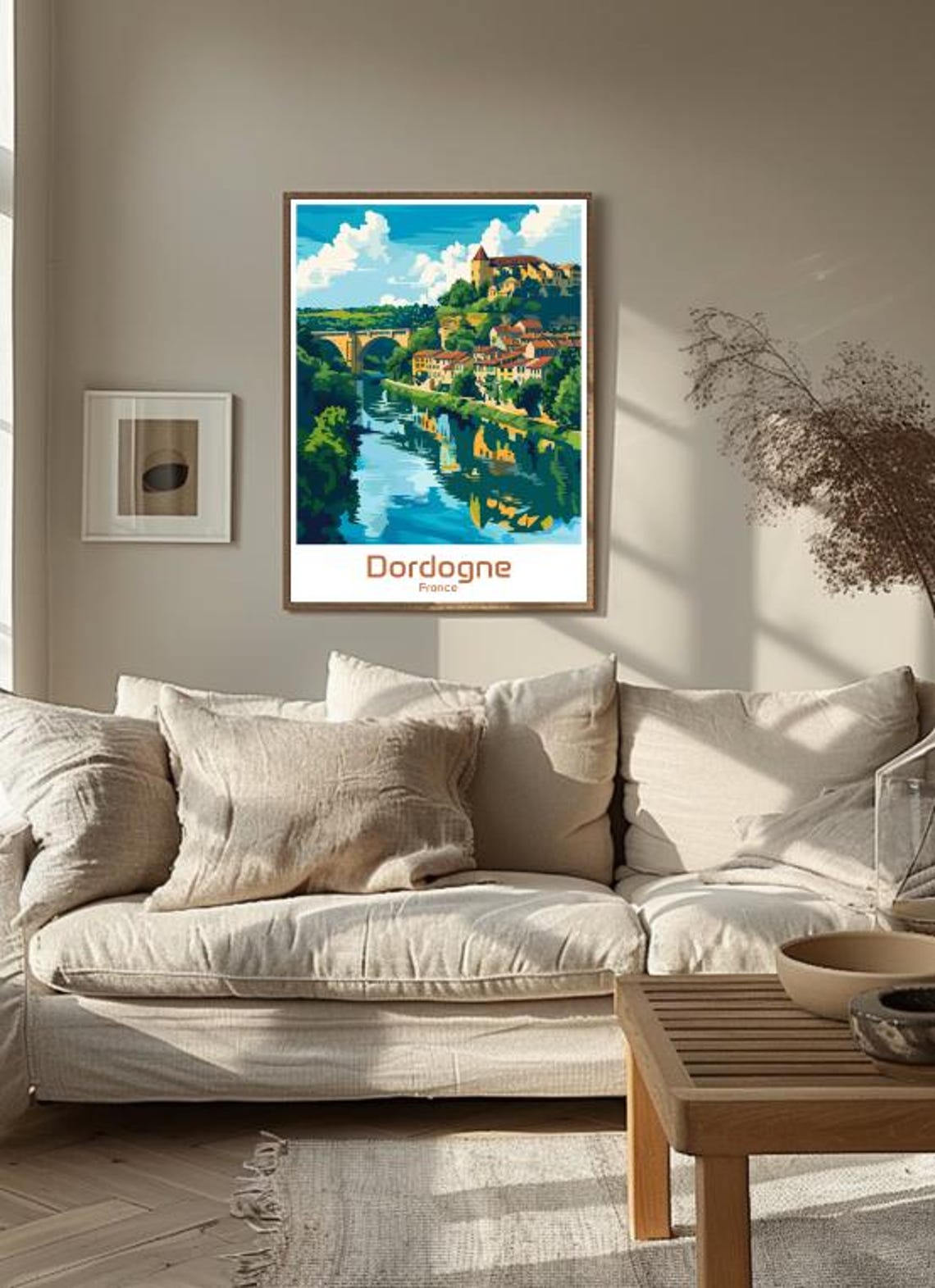 Dordogne Travel Posterfrance Countryside Wall Art Scenic River Valley Print French Village Landscape Chateau Decor France Travel Gift - Image 3