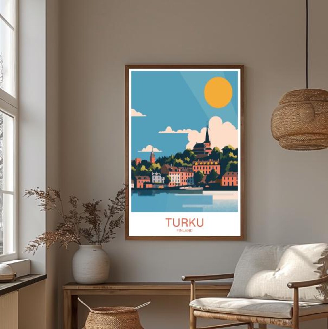 Turku Finland Travel Poster Charming Wall Art Of Historic Cityscape And River Aura Nordic Travel Print Scandinavian Decor Artwork - Image 3