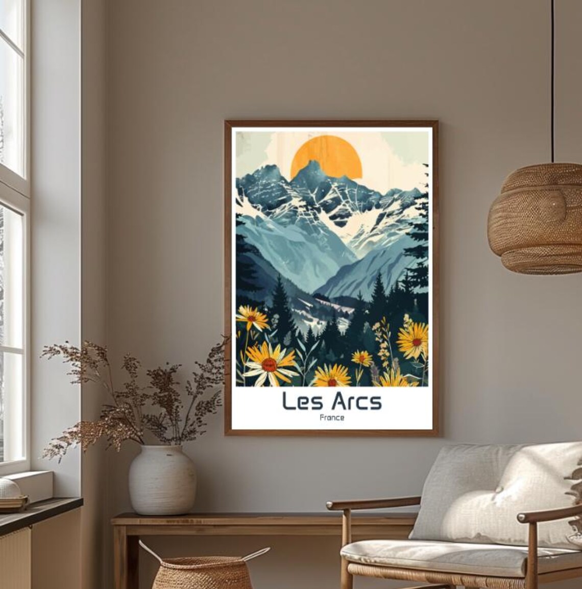 Les Arcs France Travel Poster Print Alpine Wall Decor Of Ski Resort Mountains French Alps Travel Gift - Image 4