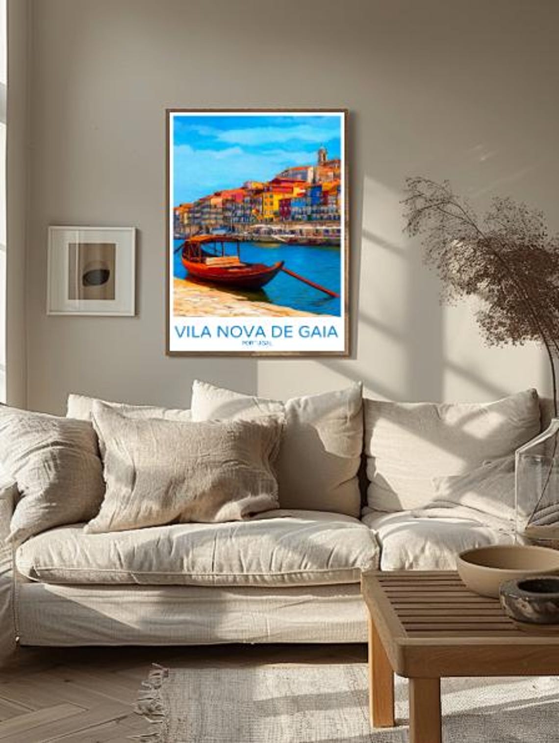 Vila Nova De Gaia Portugal Colorful Riverside Boat Travel Poster - Image 2
