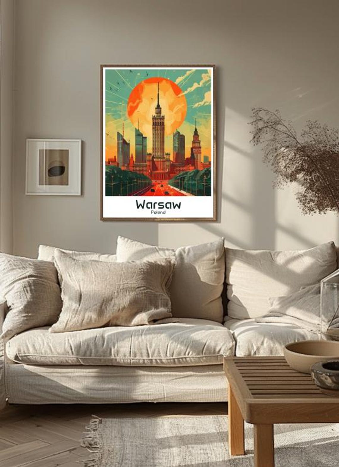 Warsaw Poland Sunset Skyline Poster With Palace Of Culture View - Image 3