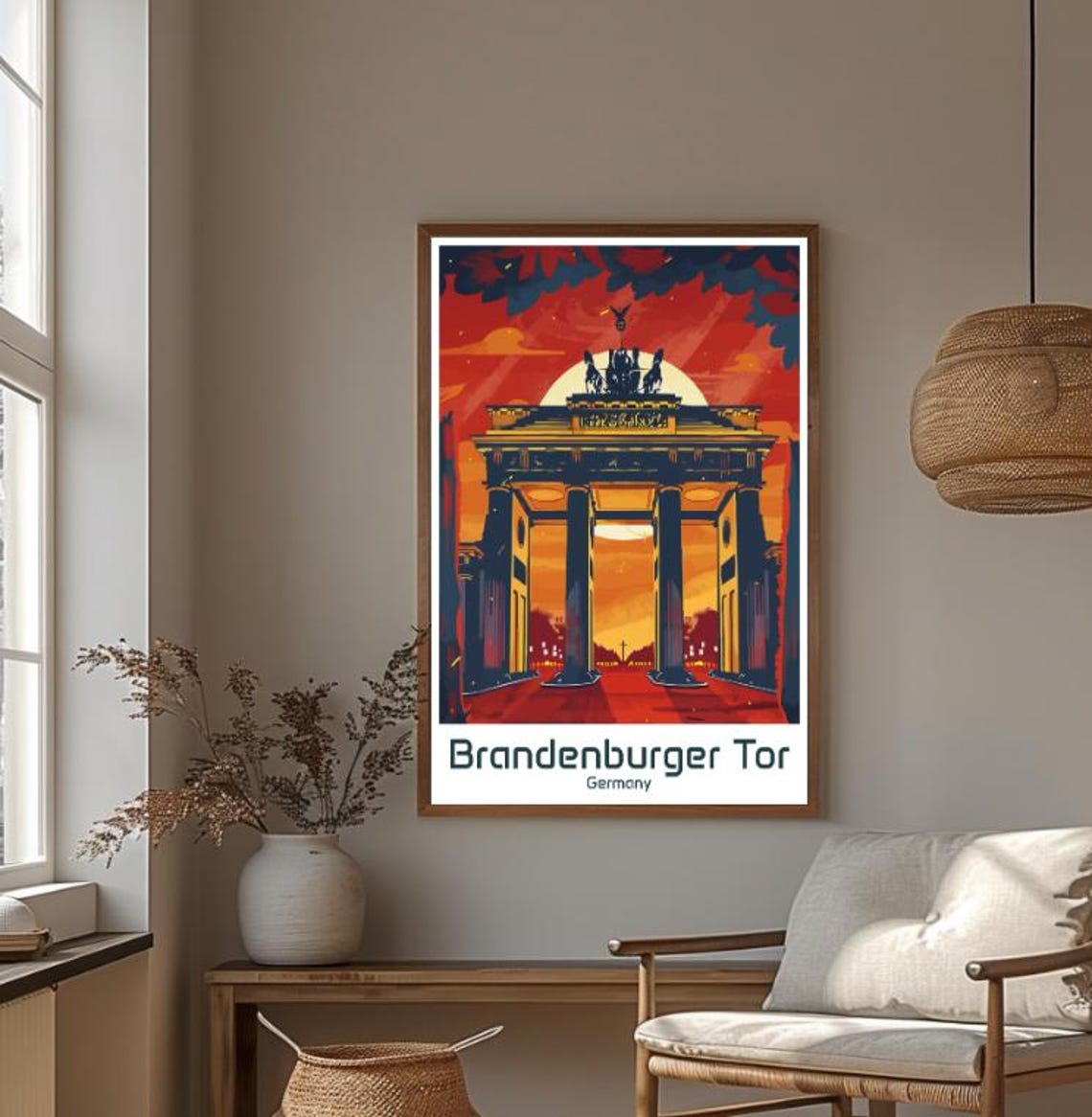 Brandenburger Tor Berlin Sunset Red Sky Landmark Travel Poster - Image 4