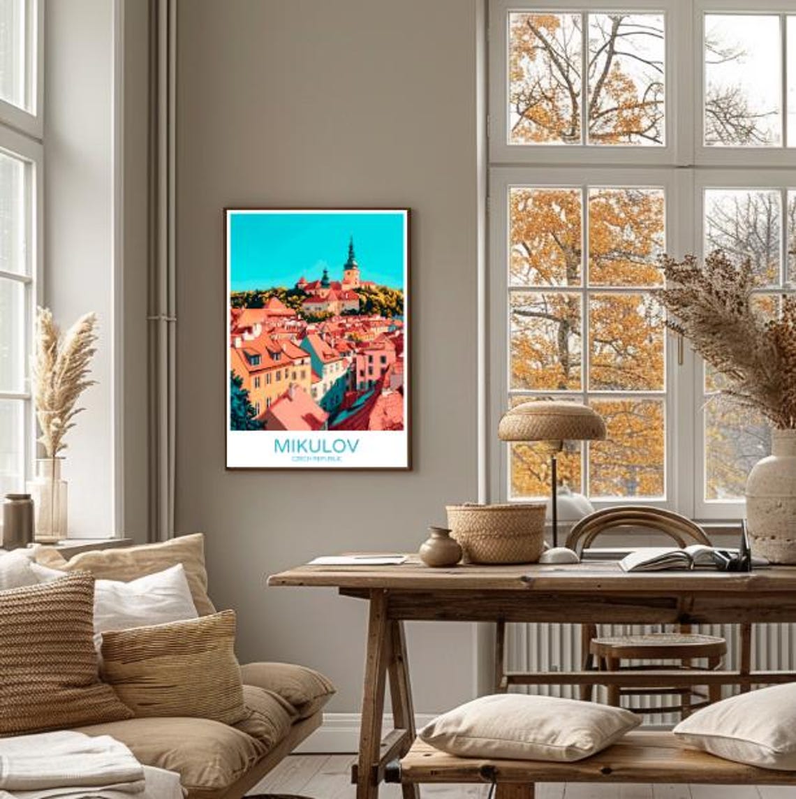 Mikulov Czech Republic Castle Town Rooftops Vintage Travel Poster - Image 4