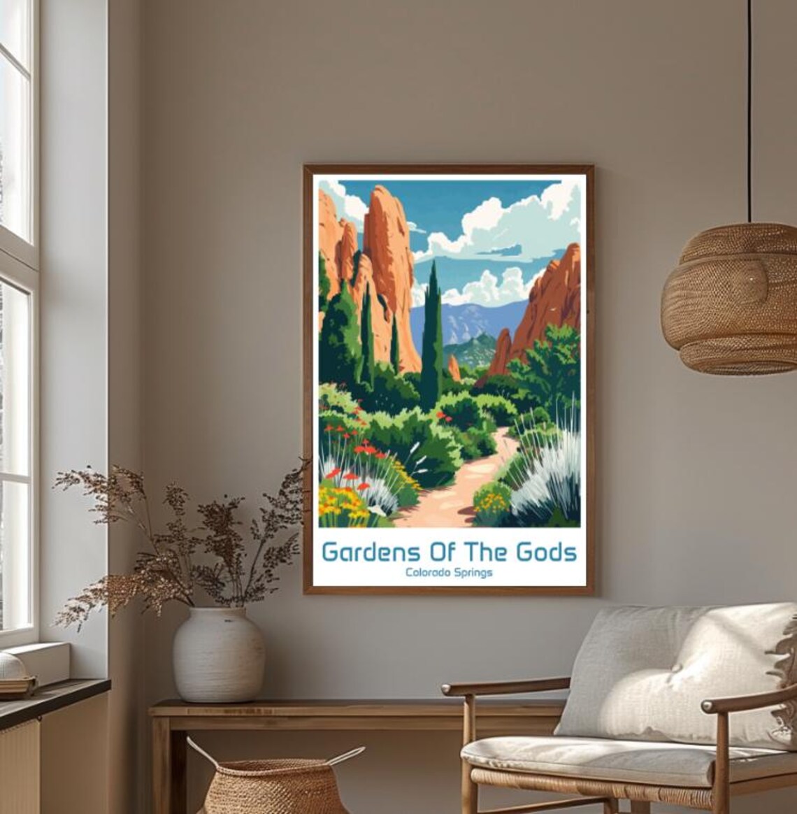 Gardens Of The Gods Colorado Springs Red Rock Trail Travel Poster - Image 4
