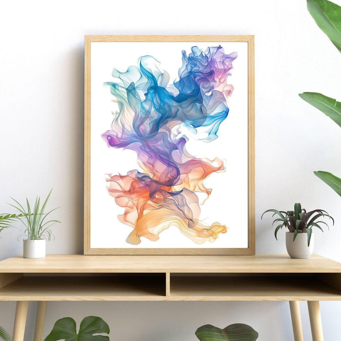 Swirling Watercolor Abstract, Bright and Lively