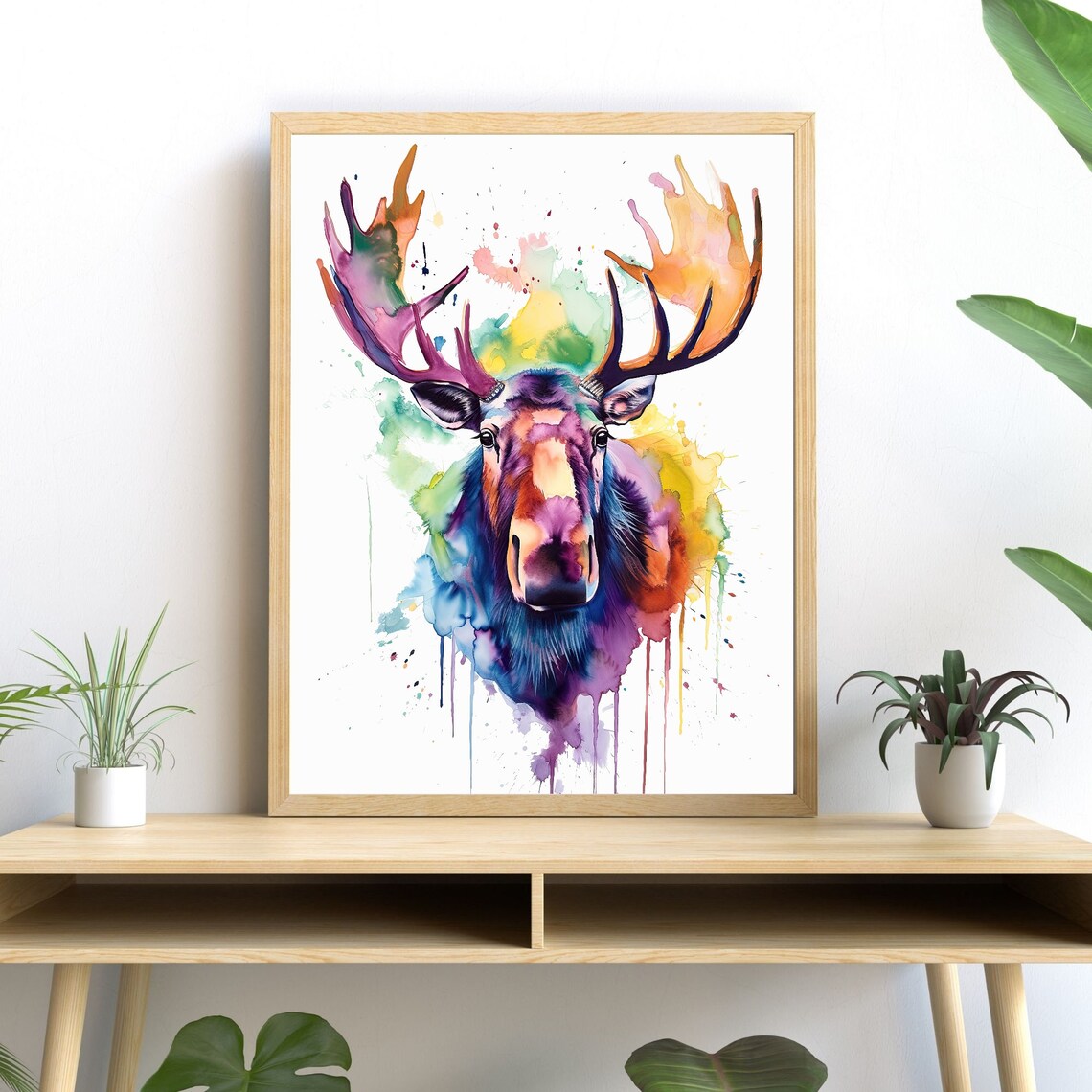 Moose Watercolor Art Print, Nature Lovers Decor