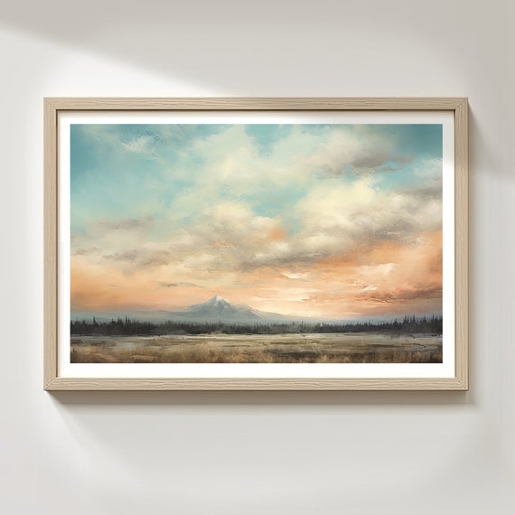 Watercolor Skyscape Artwork Instant Sky Cloudscape