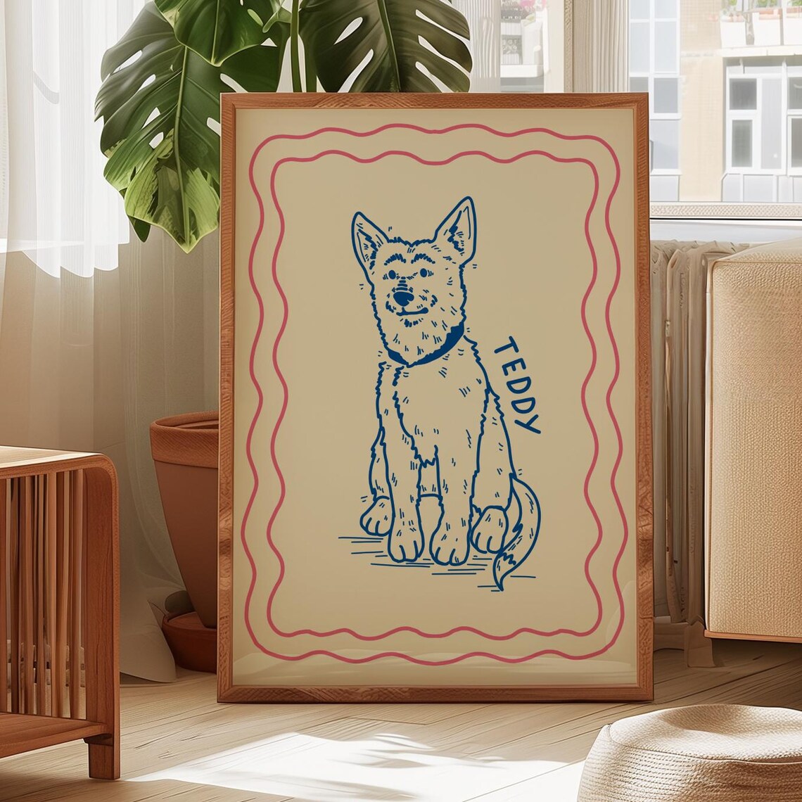 Custom Dog Portrait, Personalized Pet Commission