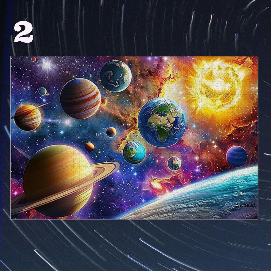 Solar System Planets In Space Galaxy Nebula Cosmic Art Poster