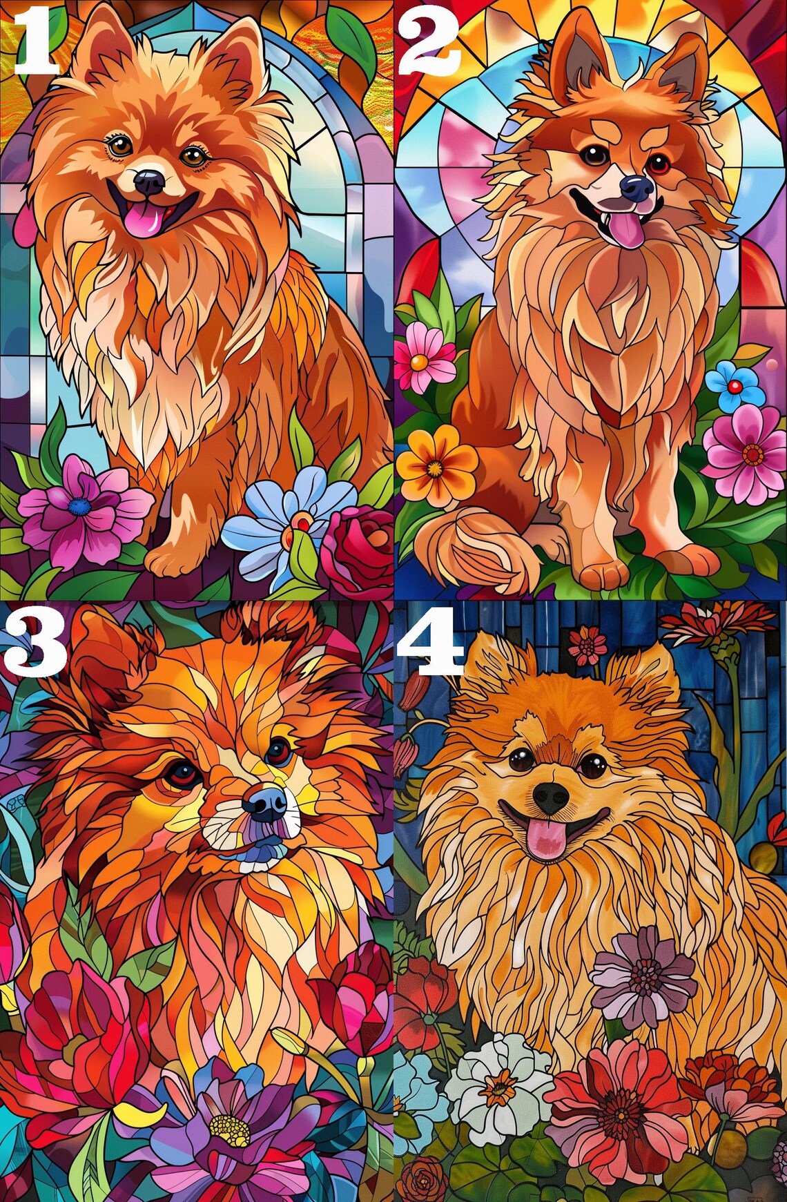Stained Glass Pomeranian Jigsaw Puzzle Art - Image 4