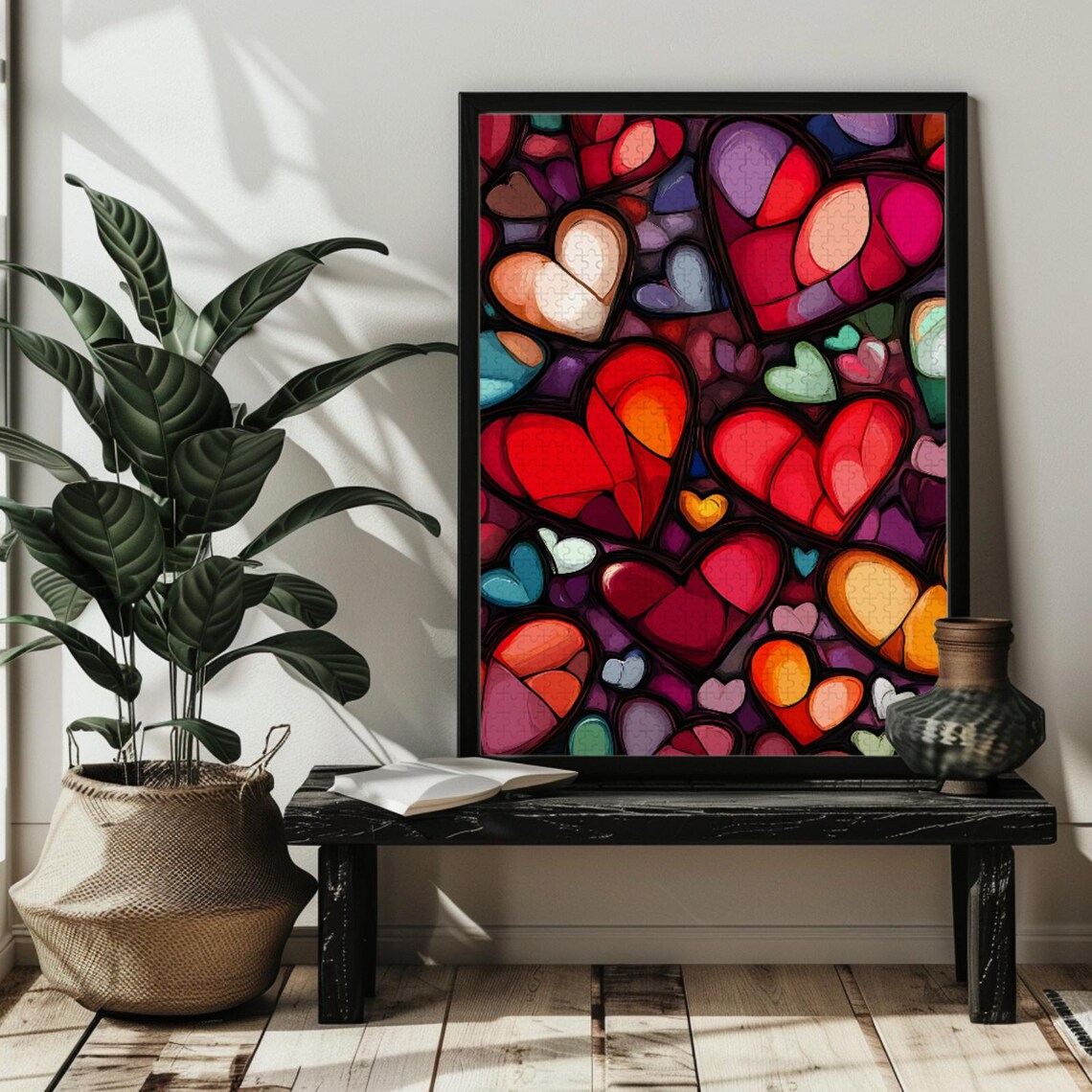 Valentine's Day Love Heart Jigsaw Puzzle Art Print - Image 2
