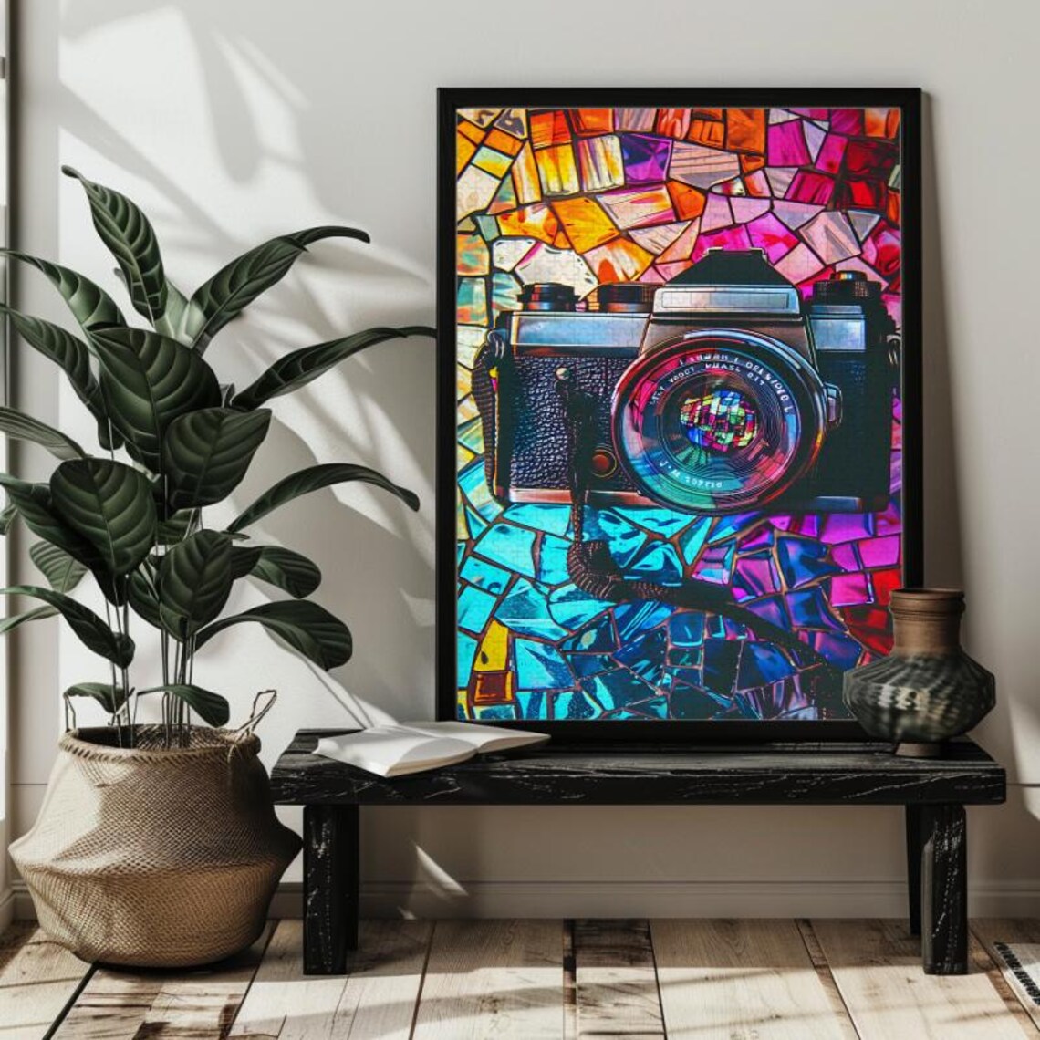 Stained Glass Camera Jigsaw Puzzle, Photographer Decor - Image 3