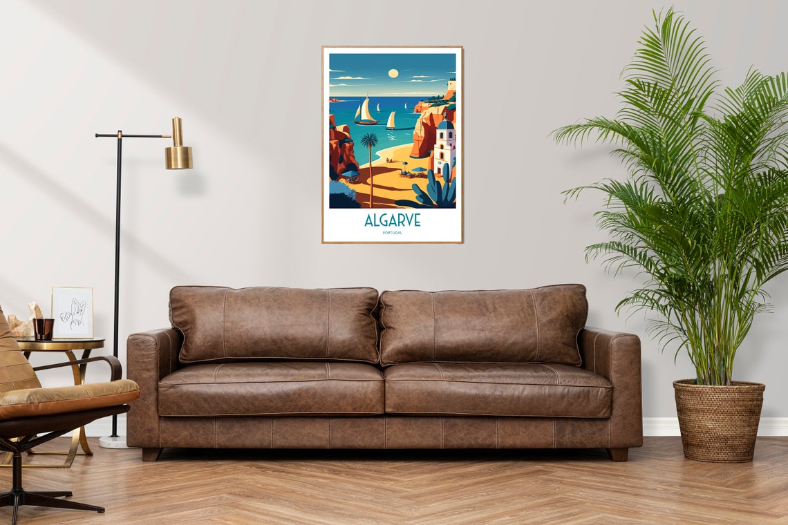 Algarve Travel Poster For Algarve Birthday Gift For Travel Print Lovers Portugal Travel Poster For Portugal Beaches Birthday Gift Poster - Image 3