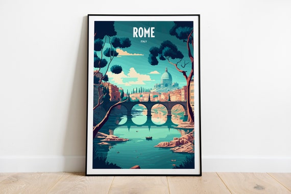 Rome River Travel Print, St Peters Basilica