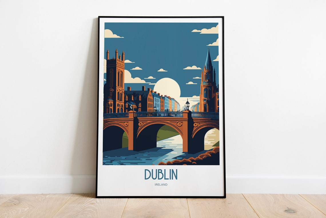 Dublin Ireland Travel Print Dublin Ireland Travel Art Dublin Bridge Travel Print Ireland Dublin Travel Poster Dublin Travel Poster Art Gift - Image 3