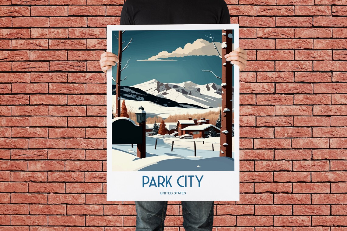 Park City Travel Poster, Cityscape Art Print - Image 4