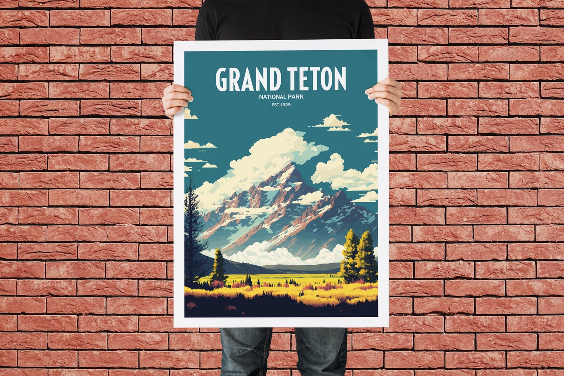 Grand Teton National Park Travel Print National Park Travel Art Grand Teton Travel Print Usa National Park Grand Teton Travel Poster - Image 4