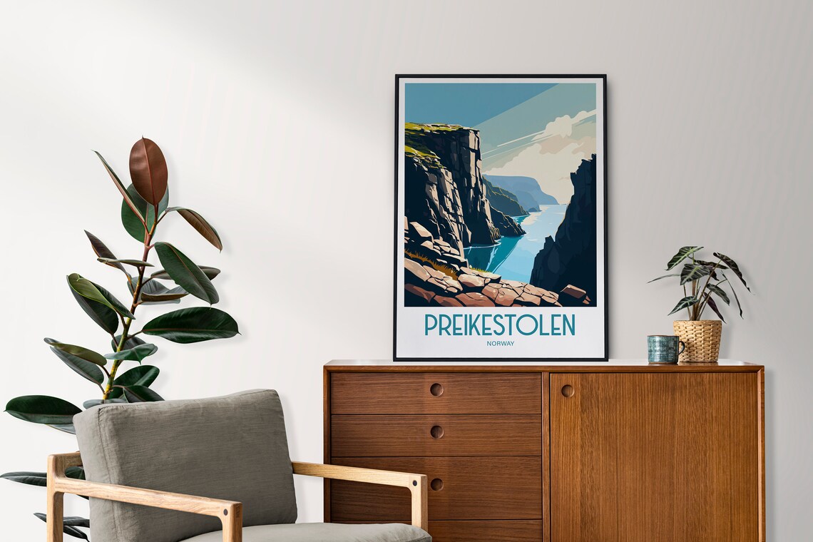 Preikestolen Norway Travel Poster, Europe Wall Art - Image 3