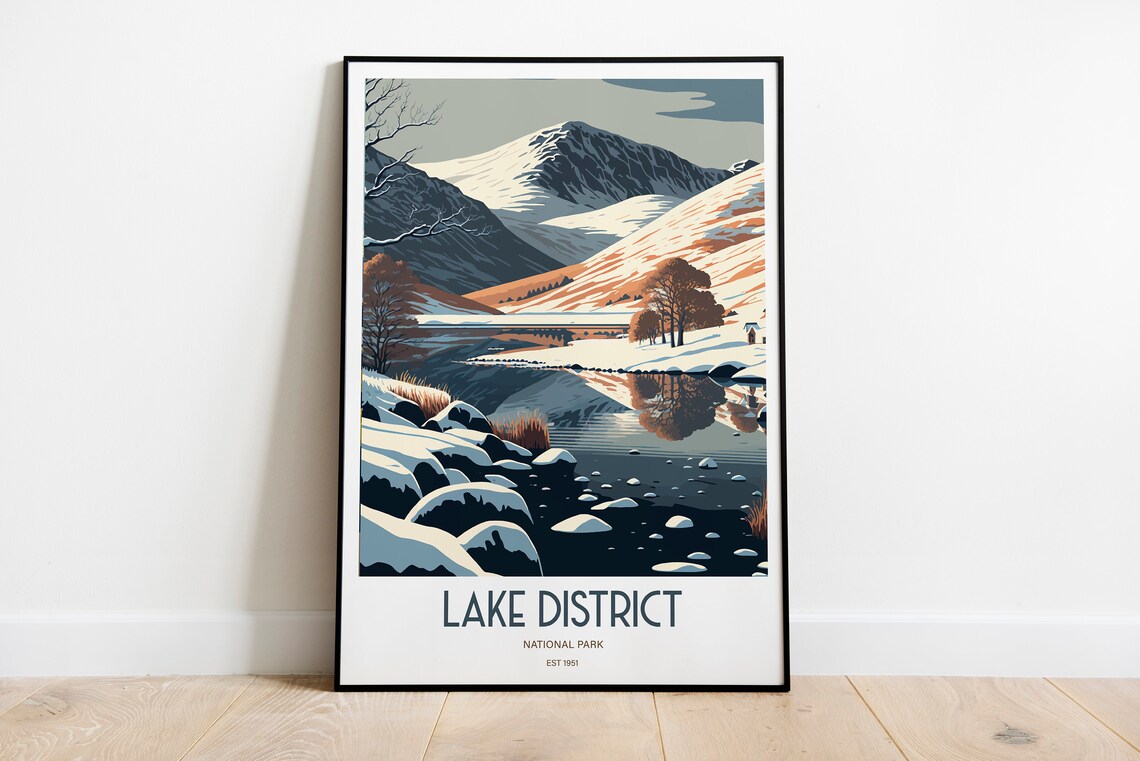 Lake District National Park UK Travel Poster