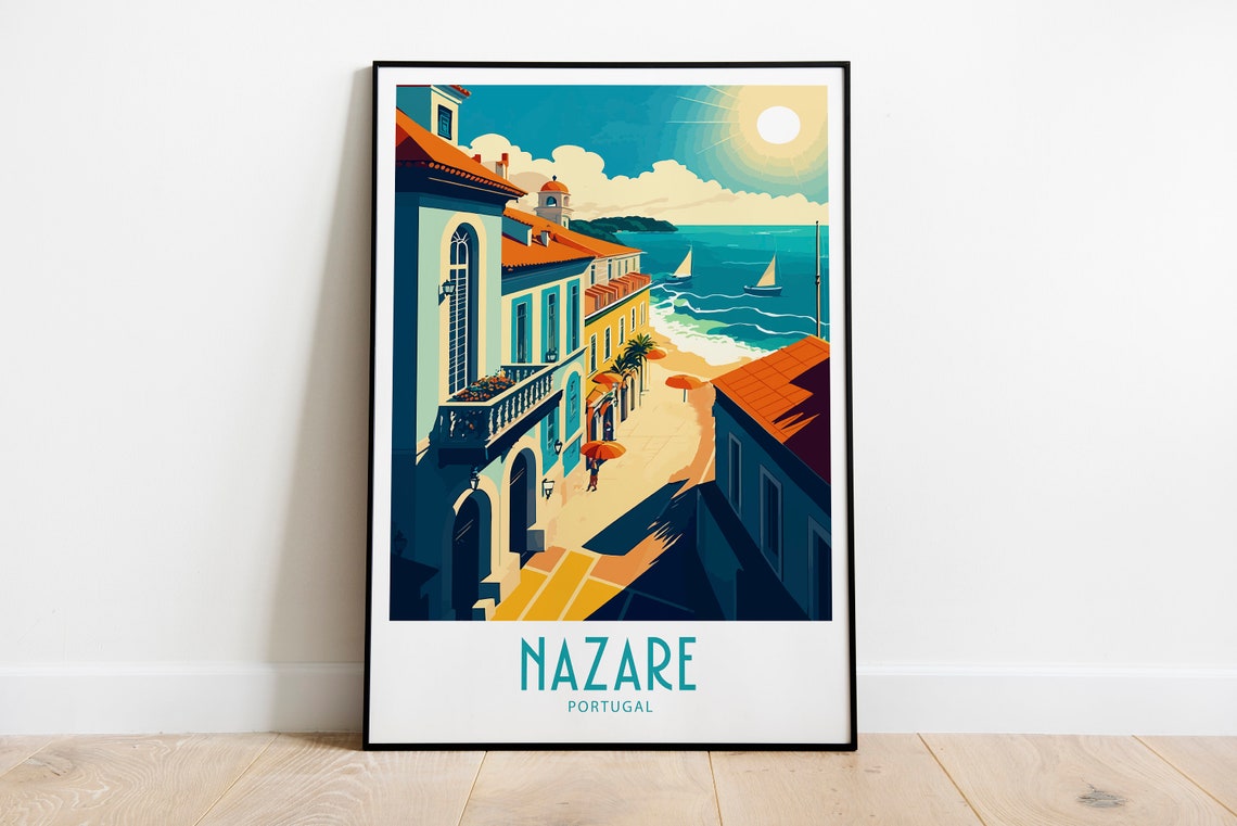 Nazare Travel Print Wall Art Nazare Spain Wall Hanging Home Decoration Nazare Spain Gift Art Lovers Wall Art Print Nazare Spain Scenic Art