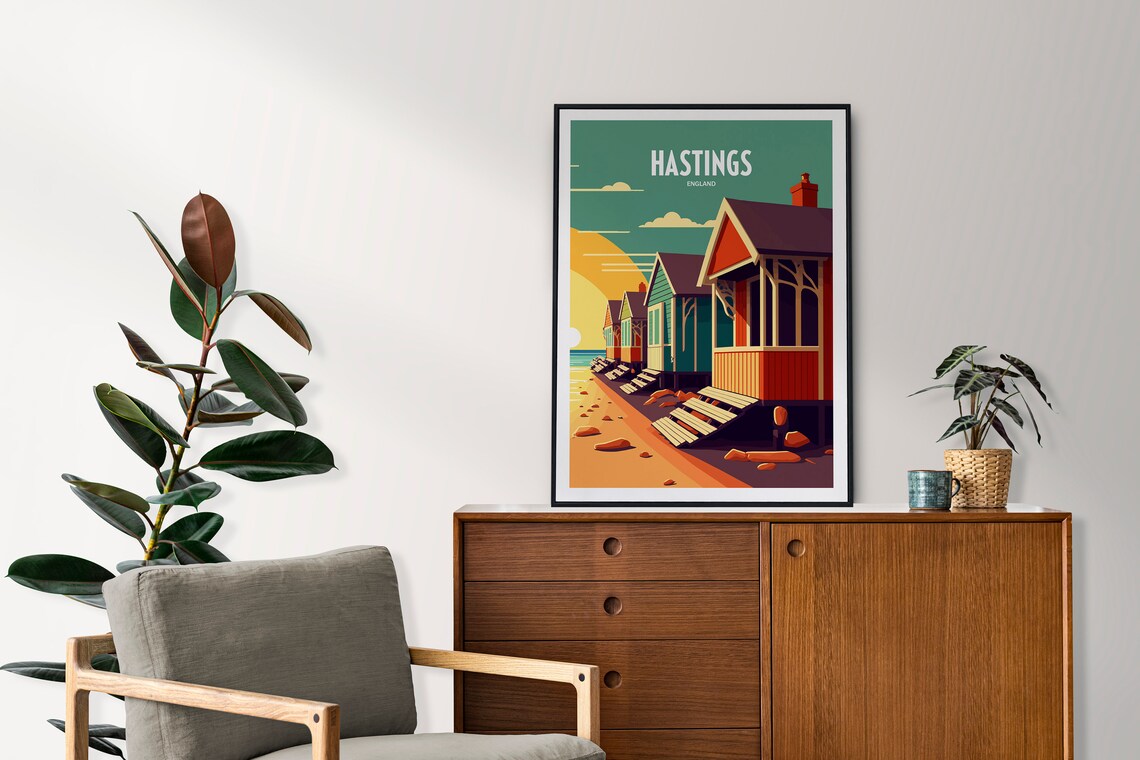 Hastings Seaside Hastings Print East Sussex Hastings Poster Hastings Wall Art Pier Hastings Photo Hastings Pier Beach Huts - Image 2