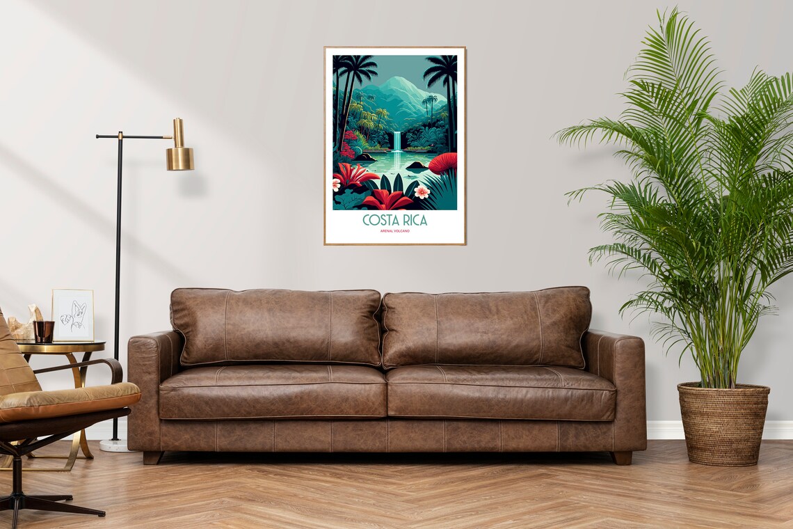 Costa Rica Waterfall and Arenal Volcano Travel Poster - Image 4