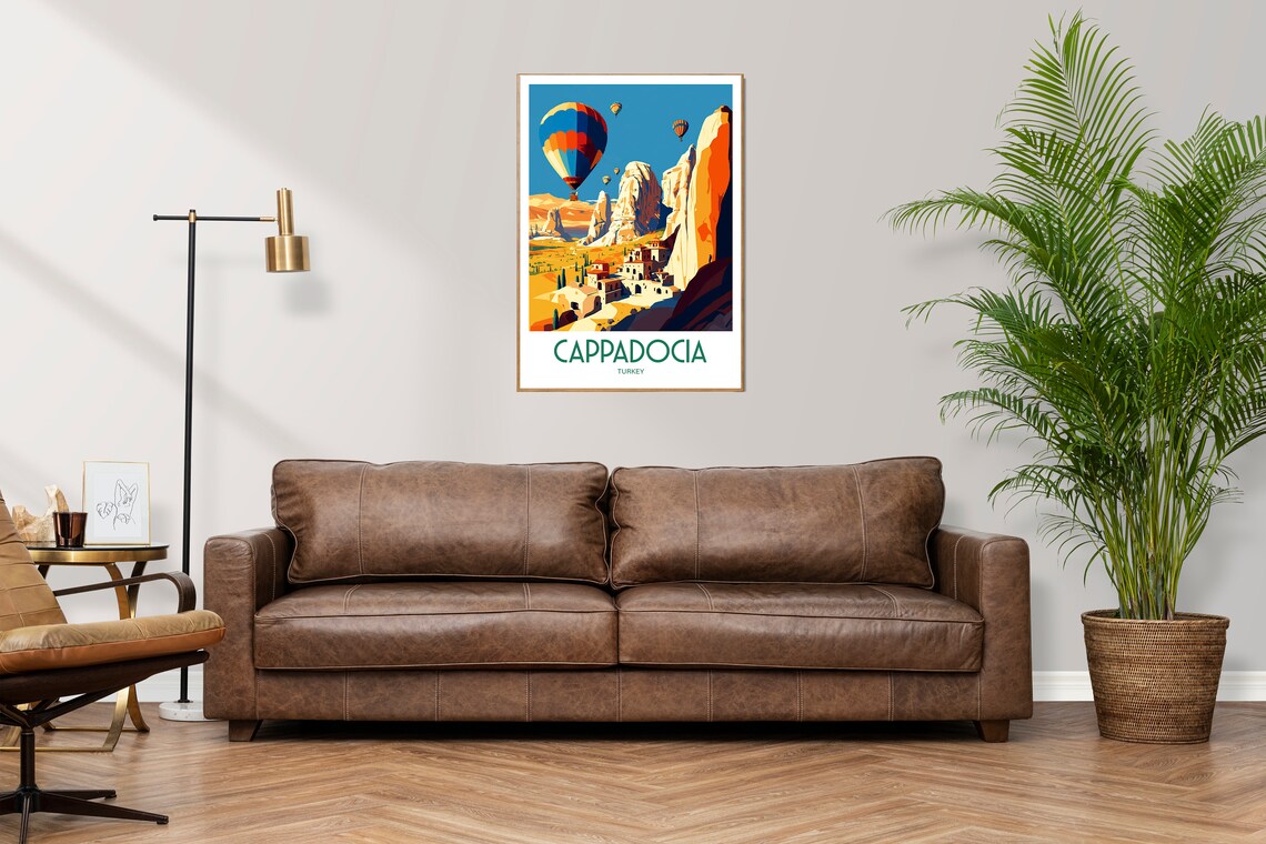 Cappadocia Turkey Hot Air Balloons Fairy Chimneys Travel Poster - Image 3