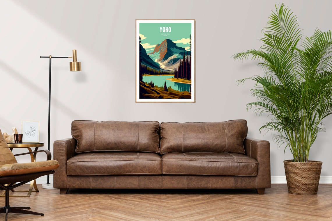 Yoho National Park Rocky Mountain Glacier Lake Vintage Travel Poster - Image 3