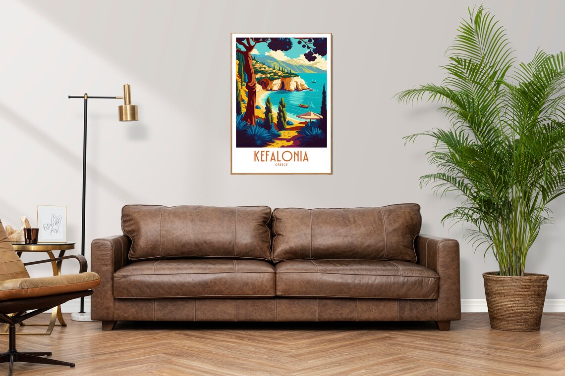 Kefalonia Greece Travel Poster, Europe Wall Decor - Image 2
