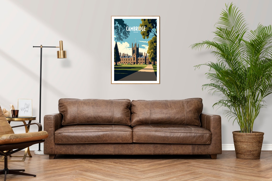 Cambridge England Historic College Buildings Vintage Travel Poster - Image 2