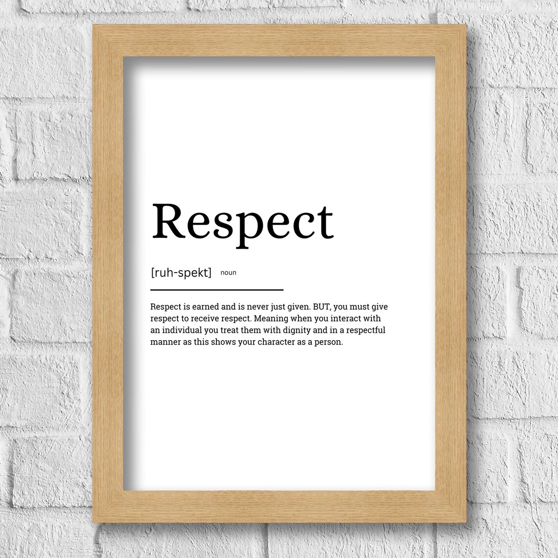 Respect Definition Minimalist Quote Art Print - Image 2