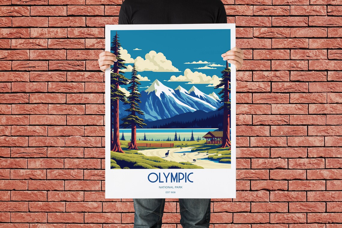 Olympic National Park Travel Poster, USA Park Art - Image 3