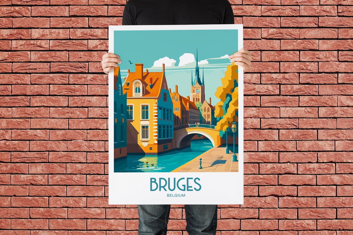 Bruges Travel Poster, Belgium City Art Print - Image 2