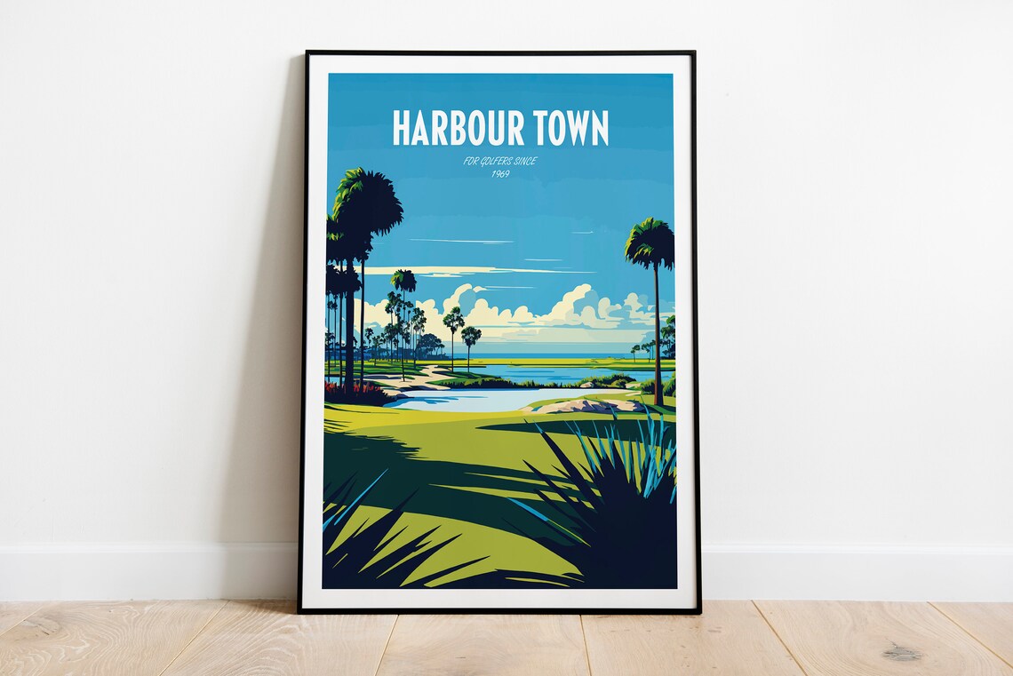 Harbour Town Golf Travel Poster, Famous Golf Course