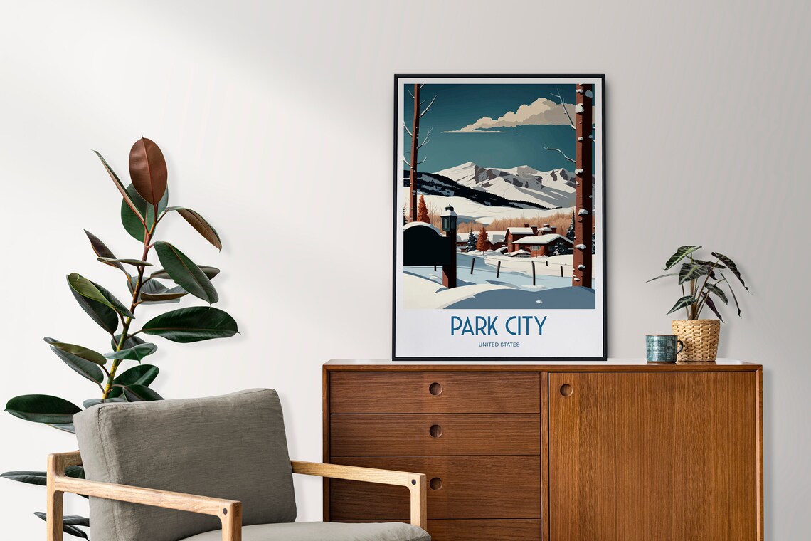 Park City Travel Poster, Cityscape Art Print - Image 2