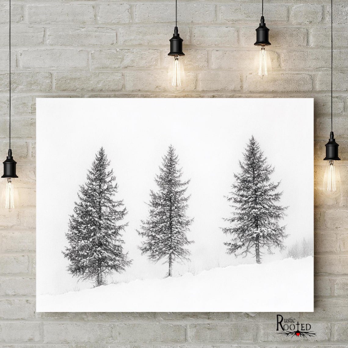 Snowy Tree Photo Seasonal Winter Home Dcor Nature Inspired Artwork Modern Farmhouse Decoration Framed Printed Poster