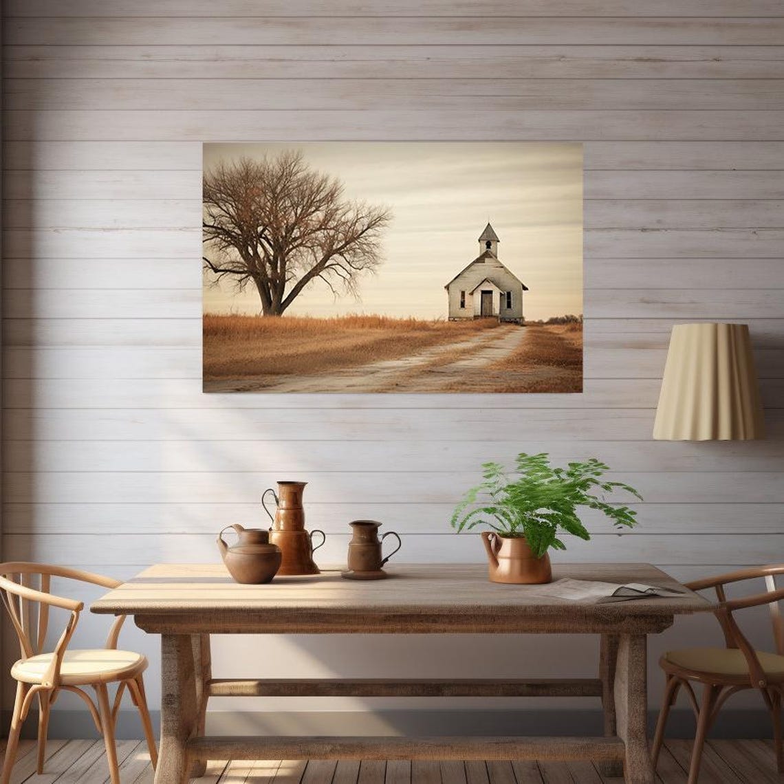 Rural Church Print A Serene Addition To Your Farmhouse Gallery Wall Small Rural Country Church House Farmhouse Prints Rural Country Church - Image 3
