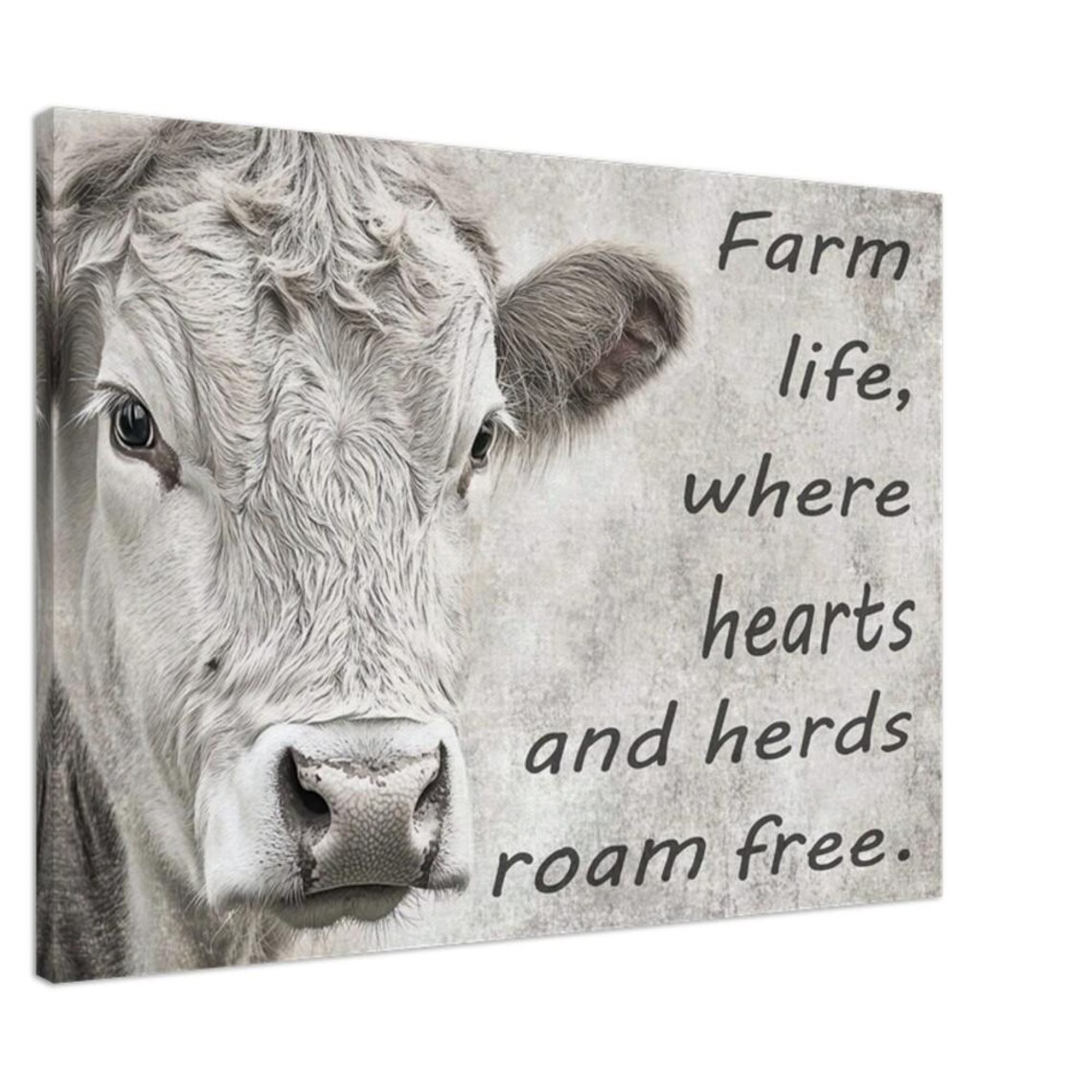 Farm Life Where Hearts and Herds Roam Free Cow Quote Art Poster - Image 4