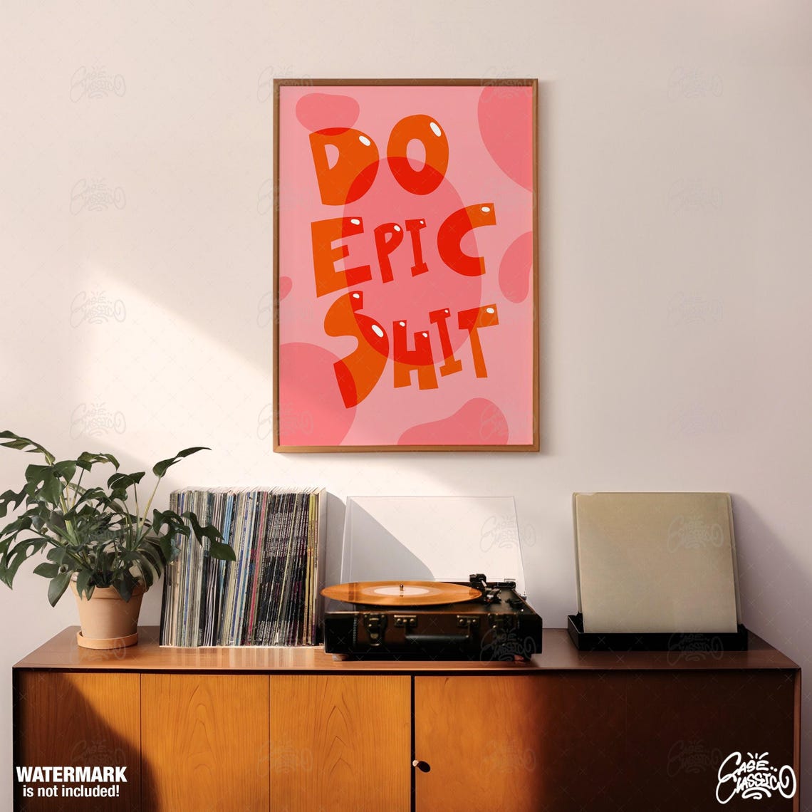 Do Epic Shit Orange Bold Typography Funny Quote Poster For Walls - Image 2