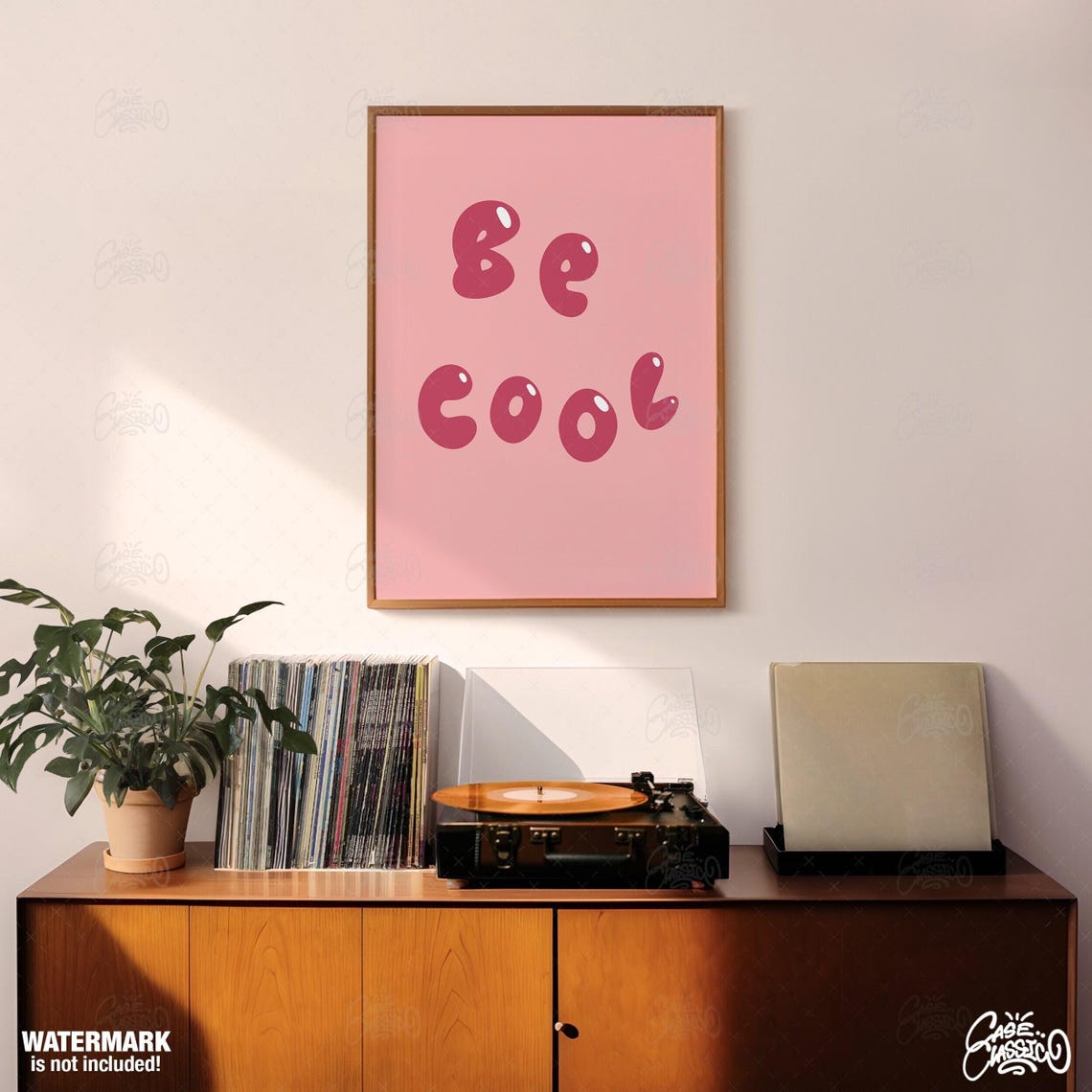 Be Cool Pink Bubble Letters Preppy Indie Room Decor Wall Poster
