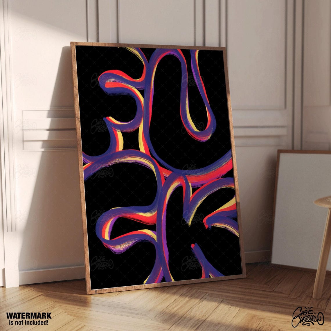 Fuck Neon Wavy Letter Black Background Edgy Statement Wall Poster - Image 3