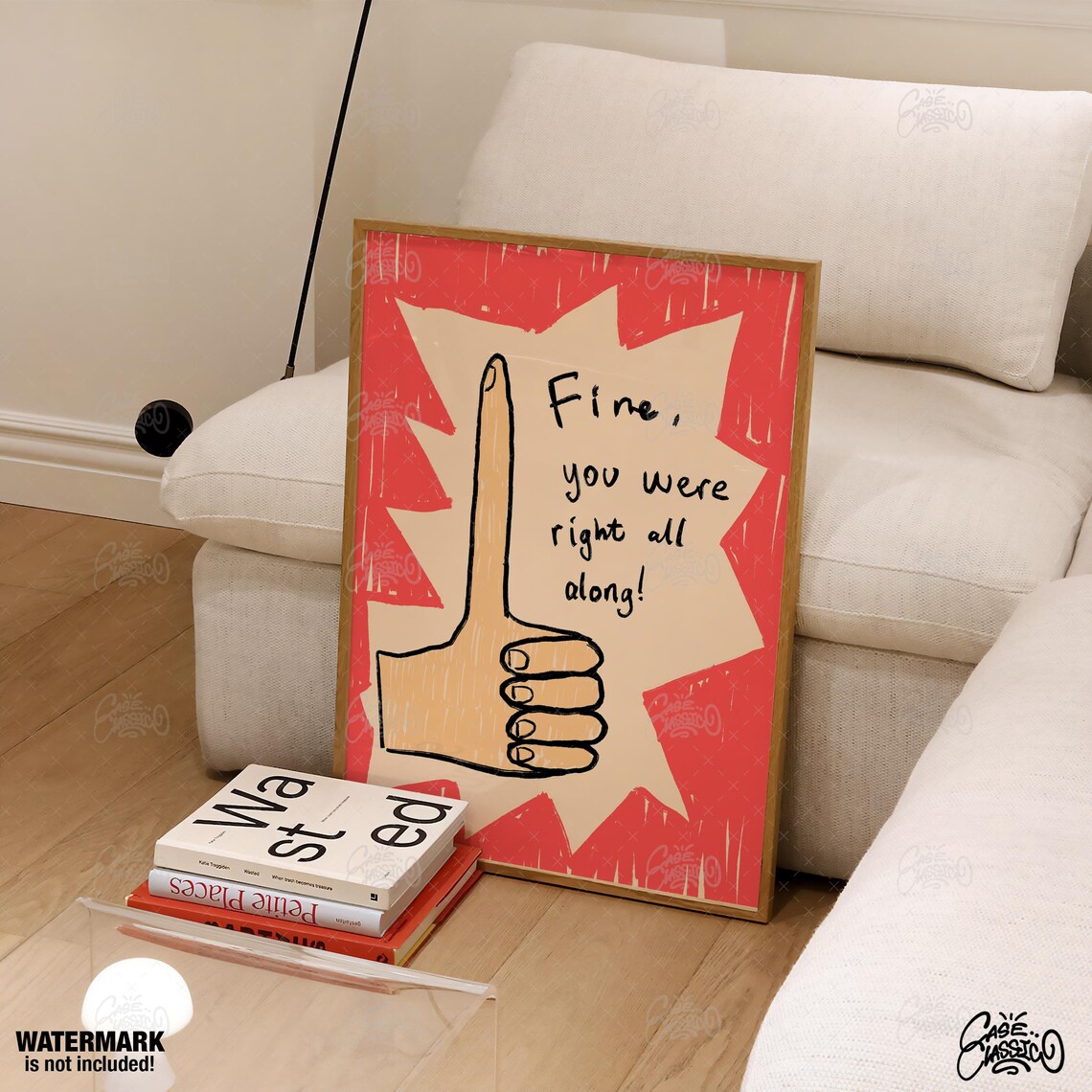 Fine You Were Right All Along Funny Red Retro Pop Art Quote Poster - Image 3
