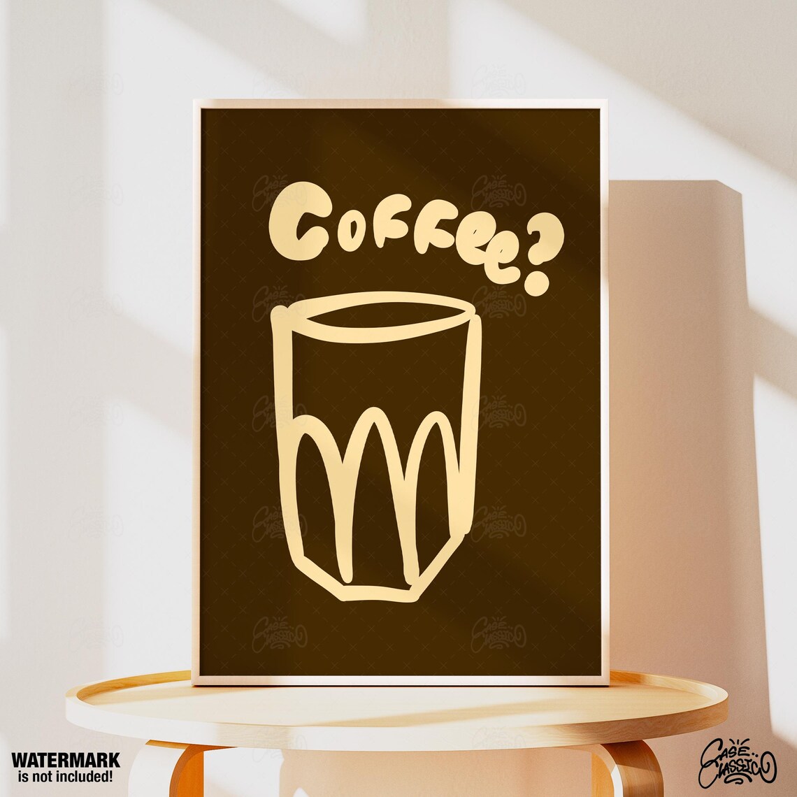 Witty Coffee Question Cream Bubble Letters Espresso Cafe Poster - Image 2