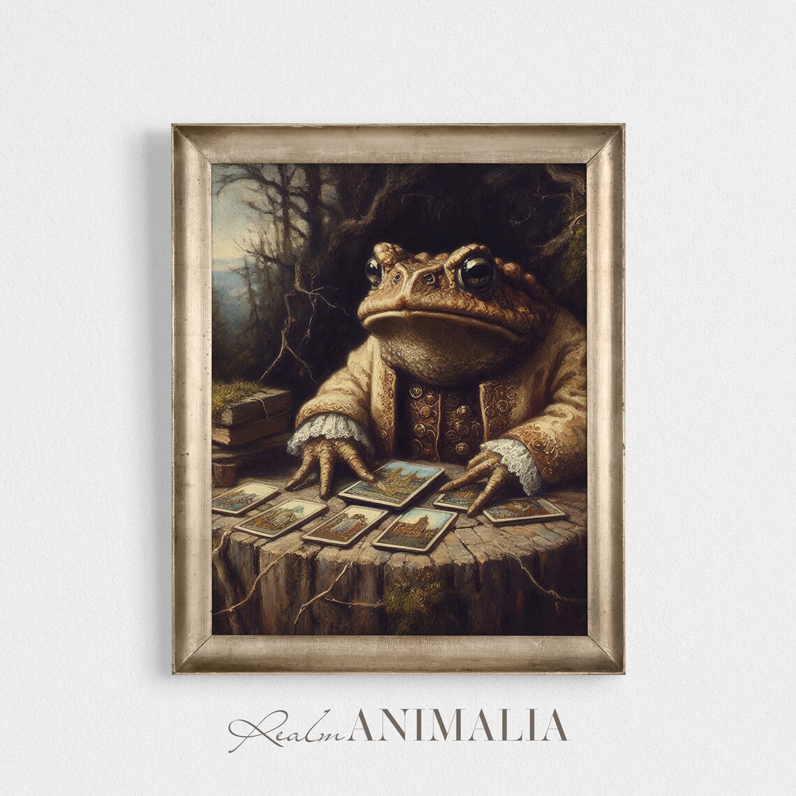 Toad Fortune Teller Reading Tarot Cards Moody Fairytale Art Print - Image 2