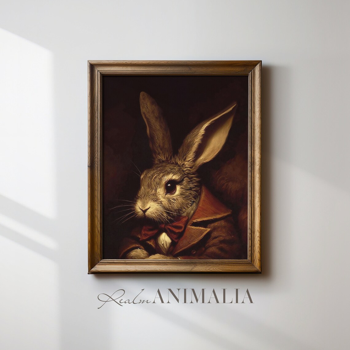 Storybook Rabbit In Vintage Coat And Bow Tie Portrait Painting Poster - Image 2