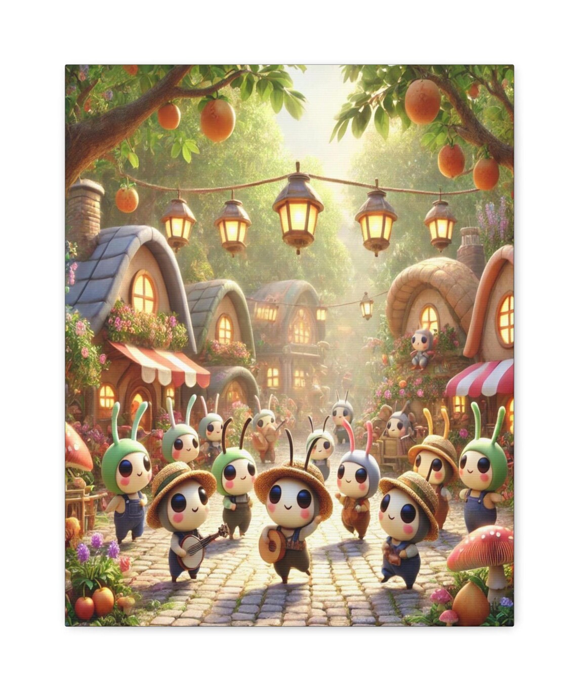 Bug Town Festival Cute Bugs Village Parade Kids Fantasy Poster - Image 2