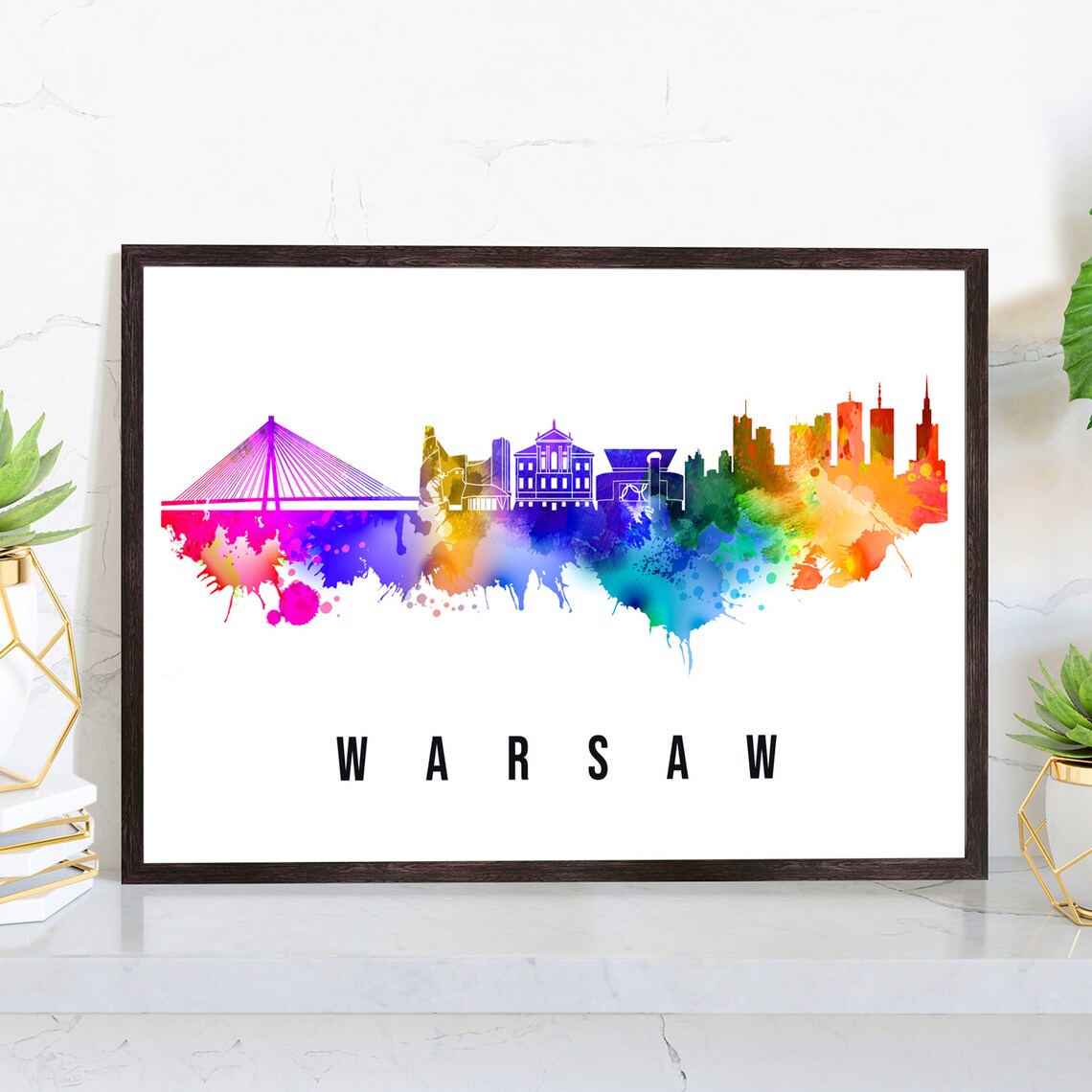 Warsaw Poland Poster Skyline Poster Cityscape Poster Poland Landmark City Illustration Poster Home Wall Art Office Wall Art Poland