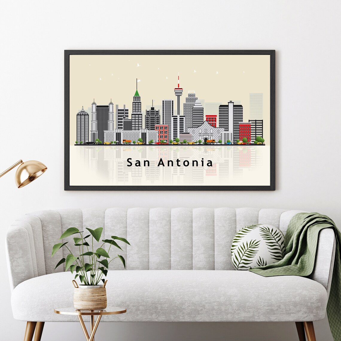 San Antonio Texas Tower Of The Americas Alamo Skyline Travel Poster - Image 2
