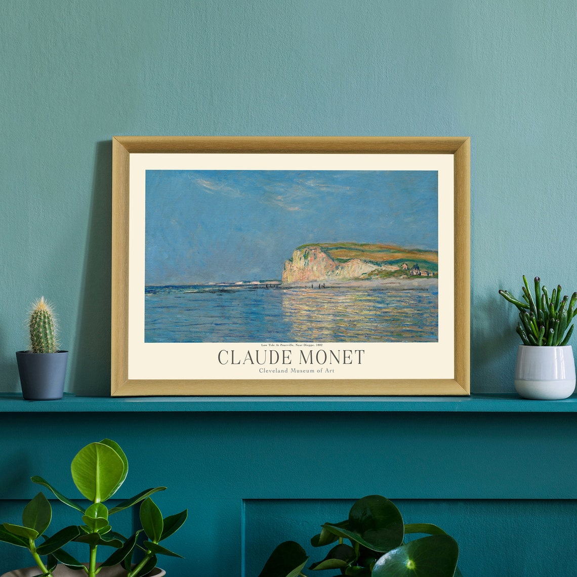Claude Monet Pourville Low Tide Normandy Cliffs Seascape Art Poster - Image 3